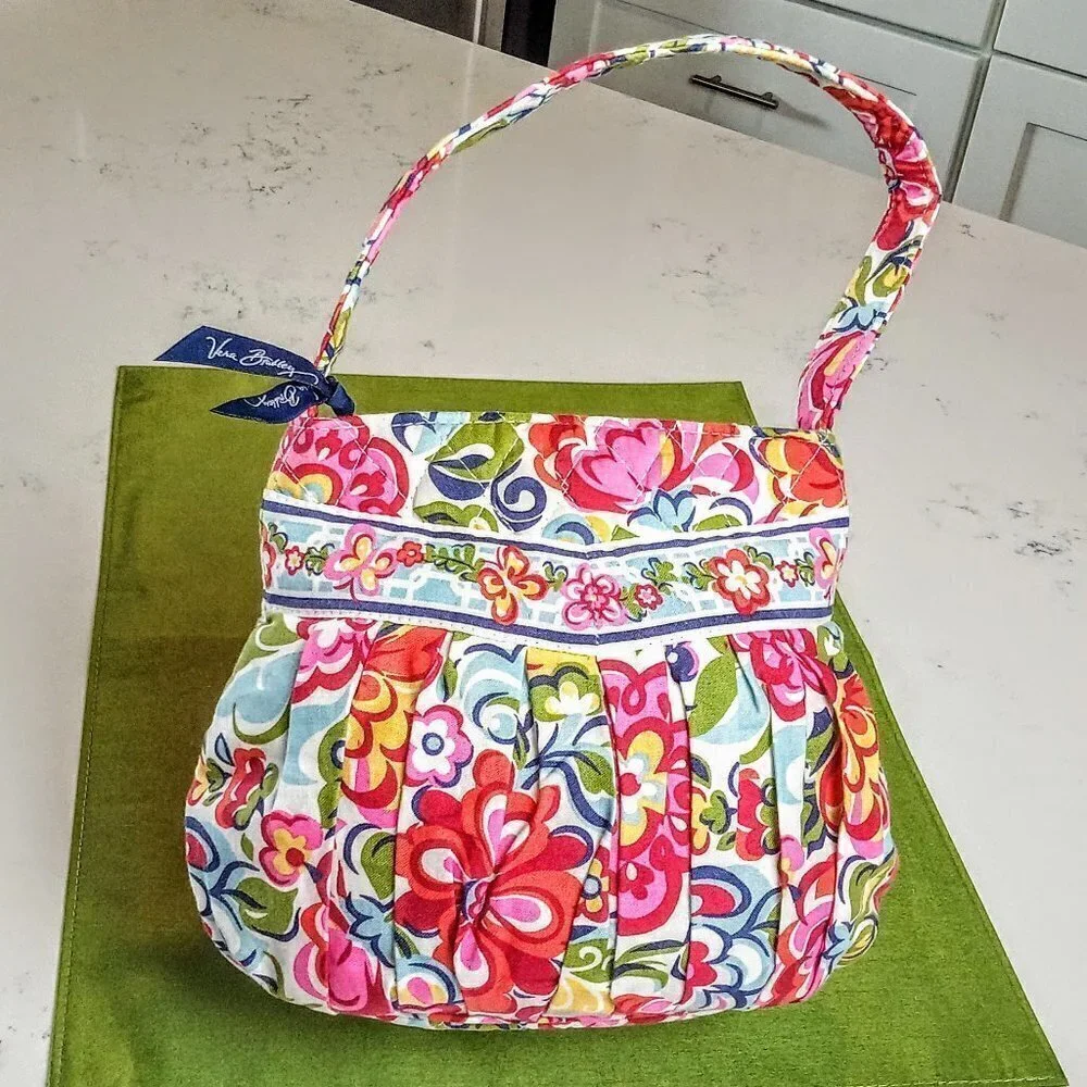 Vera Bradley Multicolor Floral Print Pleated Bag